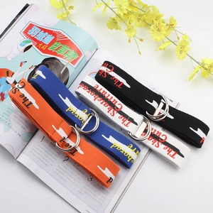 Canvas double D-ring belt with Skateboard Culture print in multiple colors