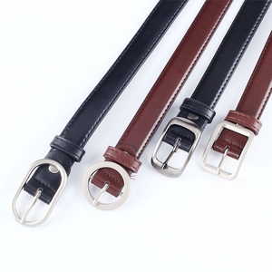 Ceintures minimalistes en cuir PU pour femmes avec boucles en métal argenté, noir et brun