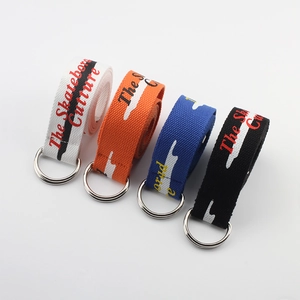 Canvas belts with double D-ring buckles featuring Skateboard Culture text in four colors