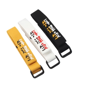 Unisex canvas belt with double D-ring buckle and stylish Chinese character print in 3 colors
