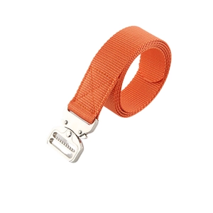 Tactical orange nylon belt with quick-release metal buckle for outdoor utility wear