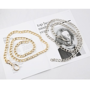 Hip hop style gold and silver metal waist chains with hooks for jeans and dresses