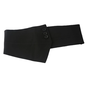 Cintura elastica da donna in tessuto nero con tre bottoni per camicie e vestiti