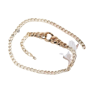 Ceinture chaîne dorée épaisse pour femme avec fermoir mousqueton pour robes et vestes