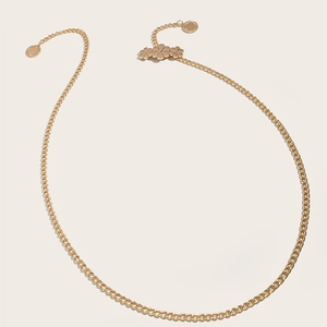 Elegante gouden metalen tailleketting voor dames met klaverhangers en ronde bedels