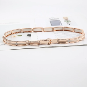 Elastic gold metal buckle belt for women dresses and coats on a white magazine background
