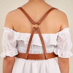 Ceinture de Harnais de Corps en Similicuir de Style Punk pour Femmes Bandoulière Réglable Ceinture de Corset Accessoires Streetwear Ceinture Décorative de Taille