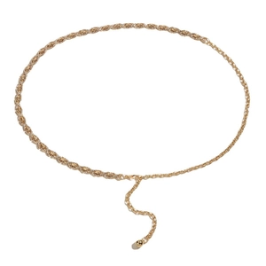 Ceinture de taille en métal doré avec strass scintillants et pendentif boule ajustable