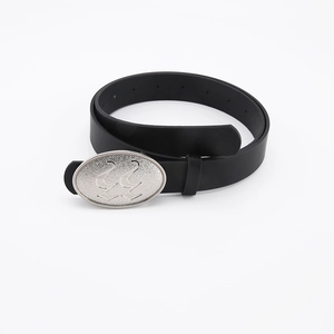 Women Fashion Faux Leather Belt With Oval Silver Metal Snap Buckle Simple All-match Waistband For Jeans Dress Casual Belt