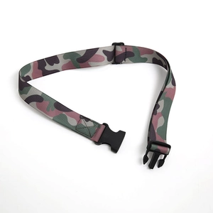Durable camouflage nylon tactical belt for students with a black plastic quick-release buckle