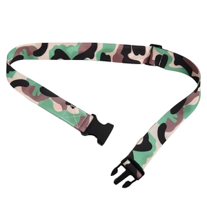Adjustable jungle camouflage nylon belt with high-strength black plastic buckle for students
