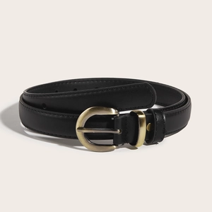 Ceinture Femme En Cuir PU Vintage Boucle À Ardillon En Bronze Antique Taille Fine Rétro Pour Jeans Robe
