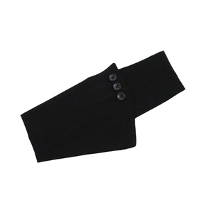 Elastic black waist corset belt for women with button detail for shirts and dresses