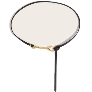 Minimalist black leather skinny waist belt with a golden twisted metal buckle for women