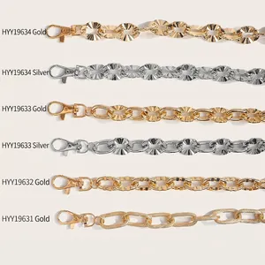 Fashionable gold and silver metal chain belts with lobster clasps for women dresses