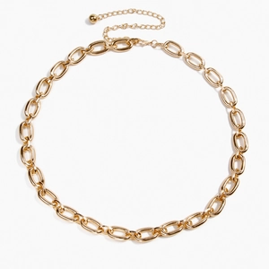 Exaggerated Sexy Metal Link Waist Chain For Women Simple Retro Gold Plated Chunky Oval Link Belly Chain Body Jewelry Gift
