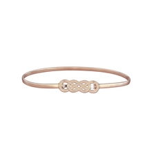 Detailansicht der roségoldenen elastischen Metallkette mit Unendlichkeits-Gliedern für Damen