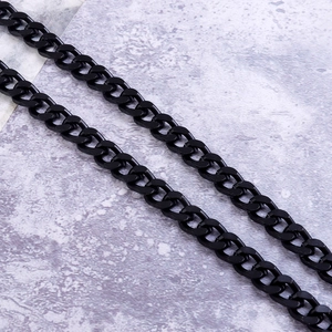 Minimalist double-layer black cuban link waist chain made of matte stainless steel