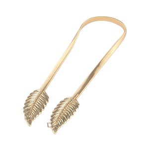Eleganter goldener Metall-Taillengürtel mit Blattmuster und elastischem flexiblem Band