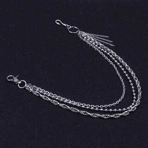 Punk Hip Hop Multi Layer Metal Pants Chain For Jeans Silver Tassel Waist Chain Streetwear Gothic Belt Accessory Jewelry