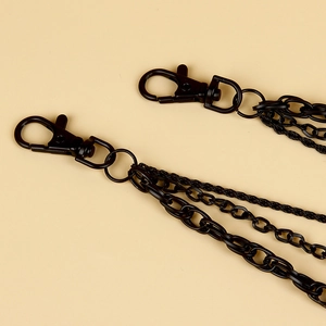 Classic multi-layer black metal pants chain with punk style lobster clasp accessories