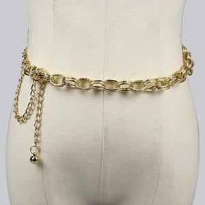 Chaîne de taille dorée à double rangée avec pendentifs gouttes pour robes d'été
