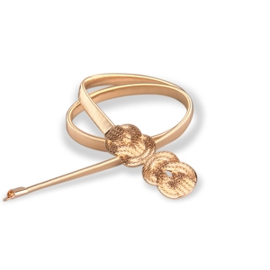 Elegant rose gold elastic spring waist chain with a classic double knot metal buckle