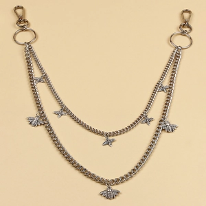 Vintage Alloy Bee Charm Double Layer Pants Chain Women Fashion Hip Hop Punk Waist Chain For Jeans Accessory Jewelry