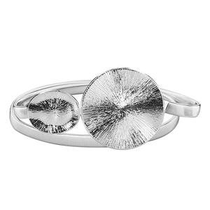 Elegant silver elastic metal spring belt featuring unique double circular ring buckles