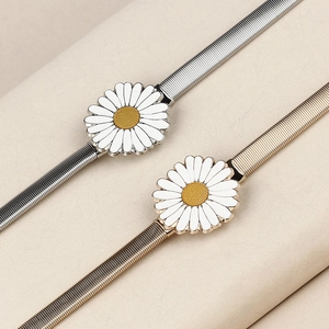 Elegante gold- und silberfarbene elastische Gänseblümchen-Taillenkette für Damen