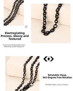Detail of gunmetal punk trouser chain with 360-degree rotating swivel clasp and plating