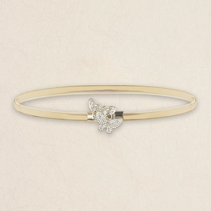 Elegante Catena da Vita Elastica in Metallo con Farfalla e Strass Oro Sottile Cintura Elasticizzata per Vestiti Feste Accessori Donna