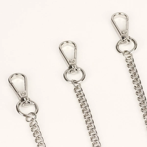 Three-layer silver metal pants chain with lobster clasps for hip hop punk styling