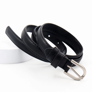 Ceinture Fine en Similicuir pour Femme Avec Boucle à Ardillon en Alliage Sangle Réglable Simple pour Robes et Chandails