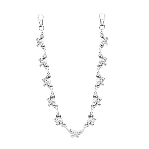 Silver punk butterfly pants chain with metal lobster clasps for JK uniform accessories
