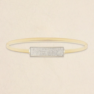 Cintura a Catena da Vita in Metallo Elastico Oro da Donna Con Fibbia Quadrata in Strass Accessorio per Abito Snellente Geometrico