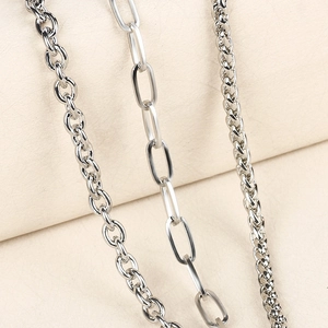 Punk silver multi-layered metal pant chain with hip-hop style and polished finish