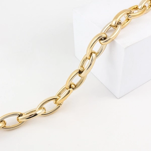 Punk style chunky golden hollow circle link chain for jeans and hip hop fashion
