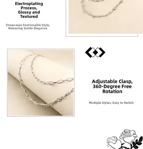 Detail of silver dual-layer trousers chain featuring thorn design and a 360 rotating clasp