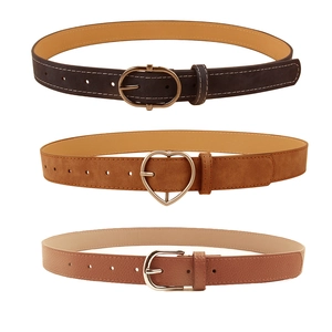 Vintage Fashion Women PU Leather Belt Simple Casual Alloy Pin Buckle Waist Strap With Double Stitching For Men Women Accessories