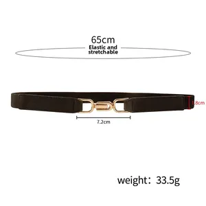 Détail de la ceinture élastique fine avec dimensions de 65 cm de long et 1,8 cm de large