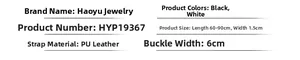 Size specifications for adjustable PU leather belt with width 1.5cm and length 60-90cm