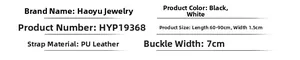Detailed size specifications for women's PU leather belt with dual buckle closure