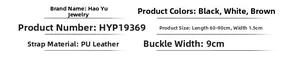 Detailed size specifications for women's PU leather belt with buckle and width dimensions