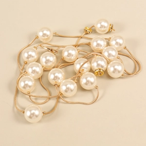 Chaîne de taille élégante en perles pour femme avec chaîne serpent dorée et cristaux