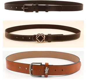 Detailed comparison of leather belts in black, dark brown, and caramel colors