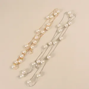 Élégante Chaîne de Taille en Imitation Künstliche Perle pour Femmes Or Argent Alliage Métal Chaîne Serpent Bijoux pour Robe