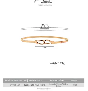 Größentabelle für goldene elastische Taillenkette mit 70cm Länge und 0,8cm Breite