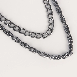 Punk style gunmetal double-layer hip-hop wallet chain accessory for jeans and trousers