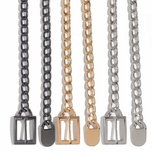 Women Punk Metal Waist Chain Belt Chunky Linked Chain With Rectangular Pin Buckle Gold Silver Gunmetal Dress Jeans Accessory